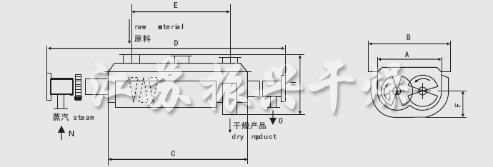 JYG系列空心槳葉干燥機安裝結(jié)構圖
